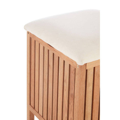 Orsina Walnut Wood Storage Stool – Modern Hallway Seating & Organizer
