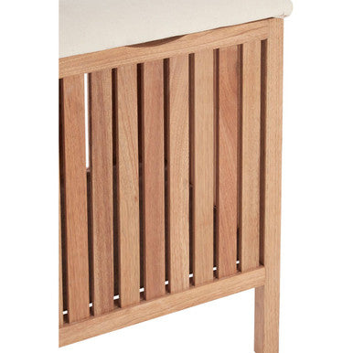 Orsina Walnut Wood Storage Stool – Modern Hallway Seating & Organizer