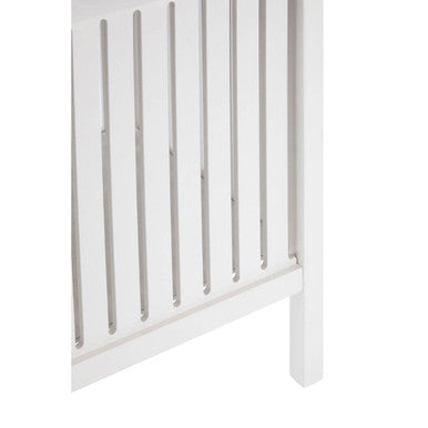 Orsina Salon White Bathroom Storage Stool with Padded Seat Bench