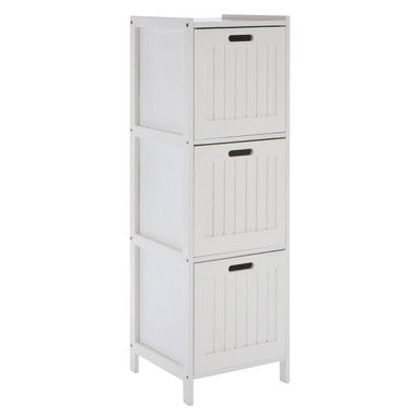 Orsina Salon White Wood 3 Drawer Cabinet – Compact Bathroom Storage