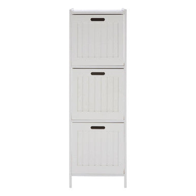 Orsina Salon White Wood 3 Drawer Cabinet – Compact Bathroom Storage