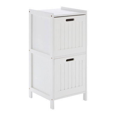 Orsina Salon White Wood 2 Drawer Cabinet | Modern Bedside Storage