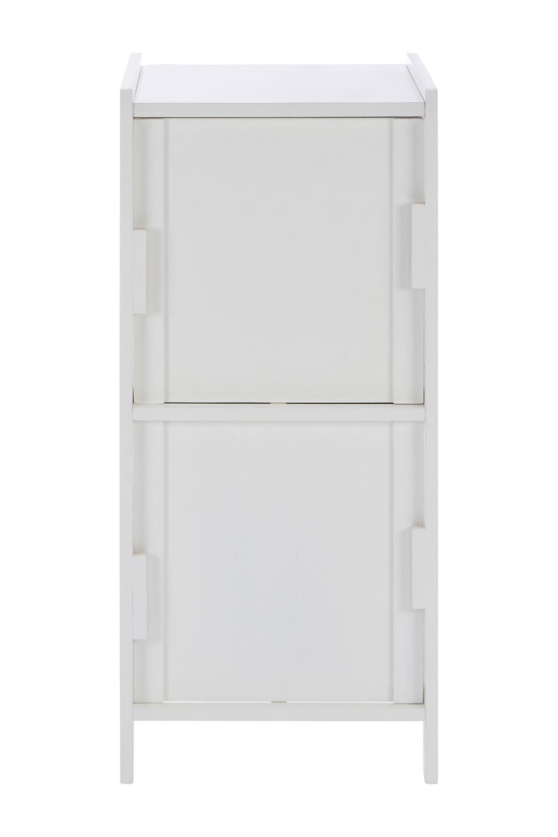 Orsina Salon White Wood 2 Drawer Cabinet | Modern Bedside Storage