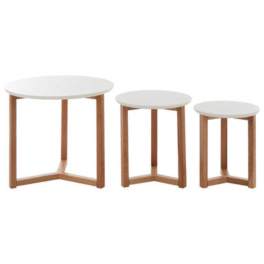 Orsina Nostra Nesting Side Tables – Set of 3 Round White & Black