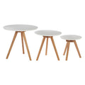 Orsina Nostra Set of 3 Round Nesting Side Tables – White MDF & Wood