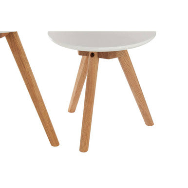 Orsina Nostra Set of 3 Round Nesting Side Tables – White MDF & Wood