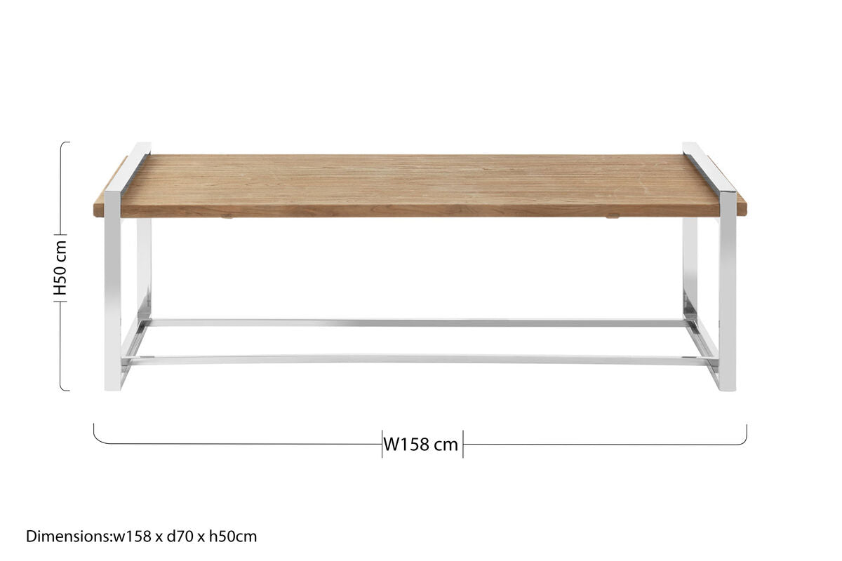 Orsina Menteng Coffee Table | Recycled Elm Wood & Copper Steel