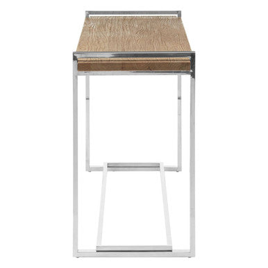 Orsina Menteng Console Table – Elm Wood and Stainless Steel