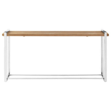 Orsina Menteng Console Table – Elm Wood and Stainless Steel