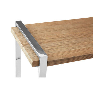 Orsina Menteng Console Table – Elm Wood and Stainless Steel