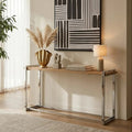 Orsina Menteng Console Table – Elm Wood and Stainless Steel