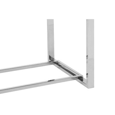 Orsina Menteng Side Table – Rectangular Elm Wood & Stainless Steel