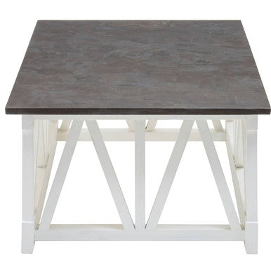 Orsina Monas Coffee Table – Black Stone Top & White Alder Wood