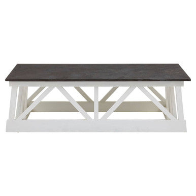 Orsina Monas Coffee Table – Black Stone Top & White Alder Wood
