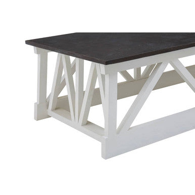 Orsina Monas Coffee Table – Black Stone Top & White Alder Wood