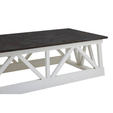 Orsina Monas Coffee Table – Black Stone Top & White Alder Wood