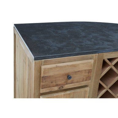 Orsina Toba Natural Kitchen Island – Modern Breakfast Bar Unit