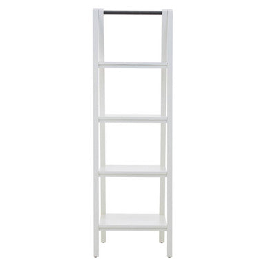 Orsina Dayak White 4-Tier Shelf Unit | Modern Open Storage Bookshelf