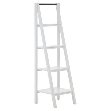 Orsina Dayak White 4-Tier Shelf Unit | Modern Open Storage Bookshelf