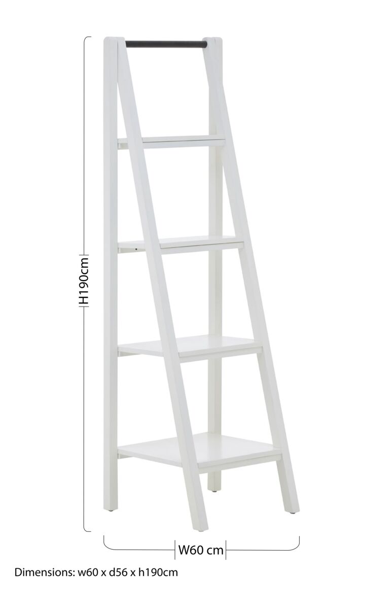 Orsina Dayak White 4-Tier Shelf Unit | Modern Open Storage Bookshelf