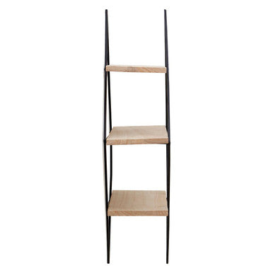 Orsina Brixton 3 Tier Rhombus Wall Shelf – Black Metal & Wood
