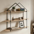 Orsina Brixton 3-Tier Wooden Wall Shelves – Modern House Frame Decor