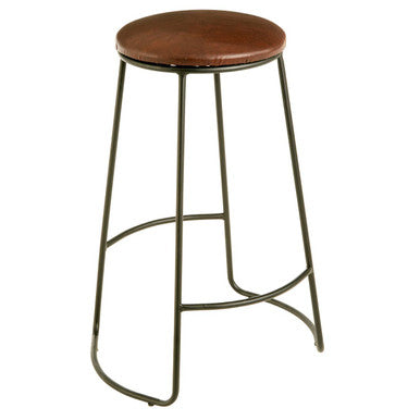 Orsina Brixton Faux Leather Bar Stool | Padded Seat with Metal Legs
