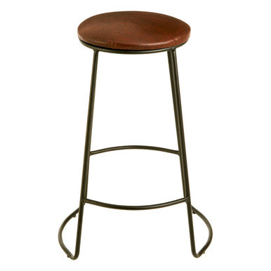 Orsina Brixton Faux Leather Bar Stool | Padded Seat with Metal Legs