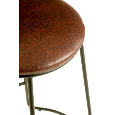 Orsina Brixton Faux Leather Bar Stool | Padded Seat with Metal Legs