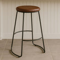 Orsina Brixton Faux Leather Bar Stool | Padded Seat with Metal Legs