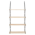 Orsina Brixton 4 Tier Wall Shelf – Modern Black & Light Wood Shelving