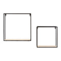 Orsina Brixton Set of 2 Wood and Metal Cuboid Wall Shelves – Black