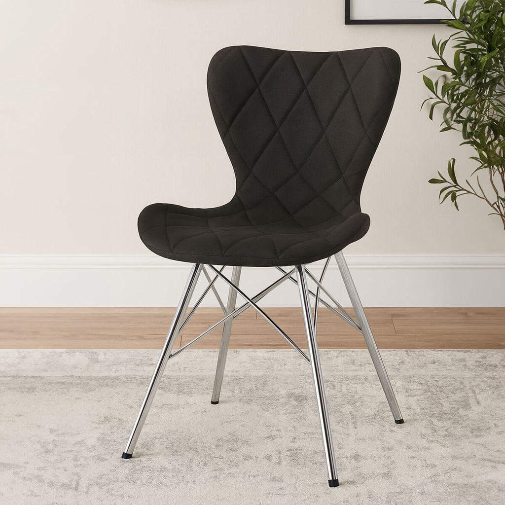 Orsina Stockholm Black Dining Chair – Upholstered Modern Minimalist Seat