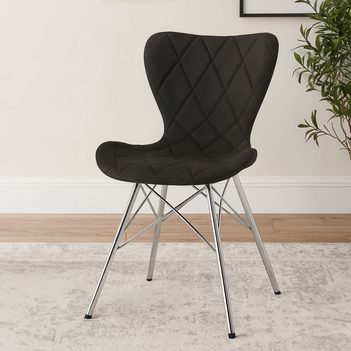 Orsina Stockholm Black Dining Chair – Upholstered Modern Minimalist Seat