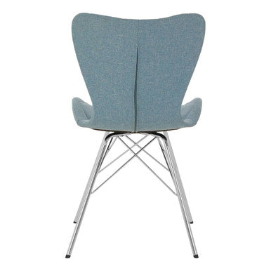 Orsina Stockholm Blue Dining Chair – Quilted Upholstery & Metal Legs