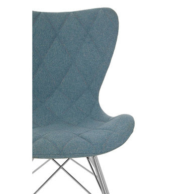 Orsina Stockholm Blue Dining Chair – Quilted Upholstery & Metal Legs