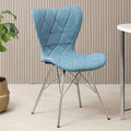 Orsina Stockholm Blue Dining Chair – Quilted Upholstery & Metal Legs