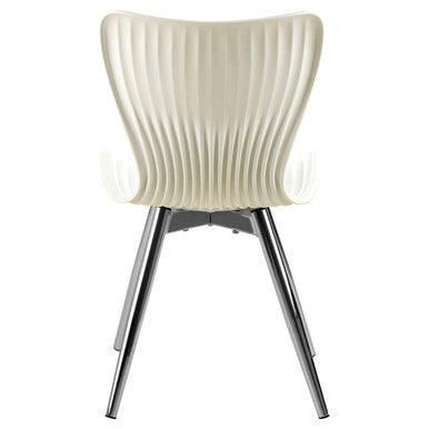 Orsina Stockholm White Textured Dining Chair | Modern Sculptural Seating