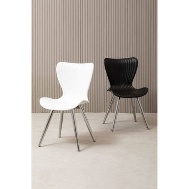 Orsina Stockholm White Textured Dining Chair | Modern Sculptural Seating