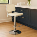 Orsina Stockholm White Faux Leather Bar Stool with Chrome Base