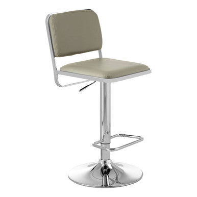 Orsina Stockholm Bar Stool | Light Grey Faux Leather & Chrome Base