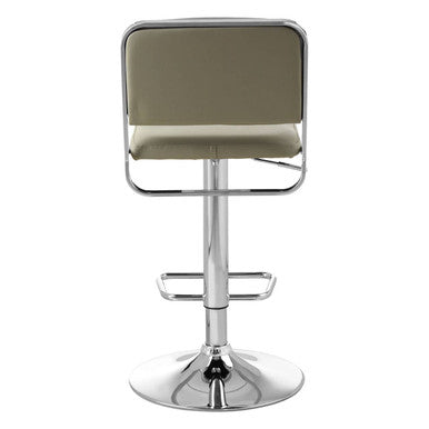 Orsina Stockholm Bar Stool | Light Grey Faux Leather & Chrome Base