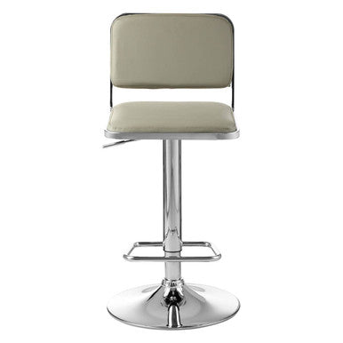 Orsina Stockholm Bar Stool | Light Grey Faux Leather & Chrome Base