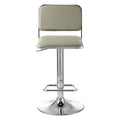 Orsina Stockholm Bar Stool | Light Grey Faux Leather & Chrome Base