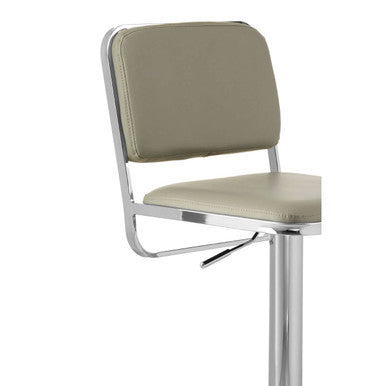 Orsina Stockholm Bar Stool | Light Grey Faux Leather & Chrome Base