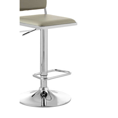Orsina Stockholm Bar Stool | Light Grey Faux Leather & Chrome Base