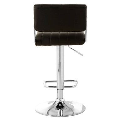 Orsina Stockholm Bar Stool – Black Faux Leather Channel Design Seat
