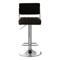 Orsina Stockholm Bar Stool – Black Faux Leather Channel Design Seat