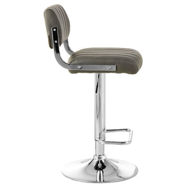 Orsina Stockholm Grey Faux Leather Adjustable Channel Bar Stool