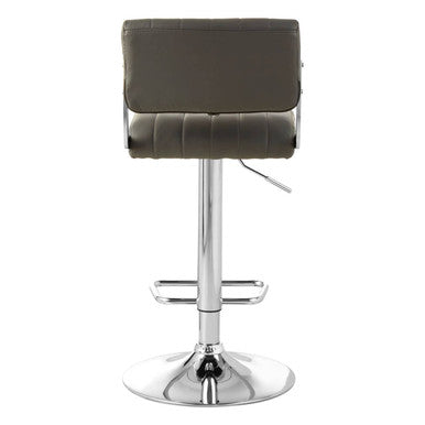 Orsina Stockholm Grey Faux Leather Adjustable Channel Bar Stool